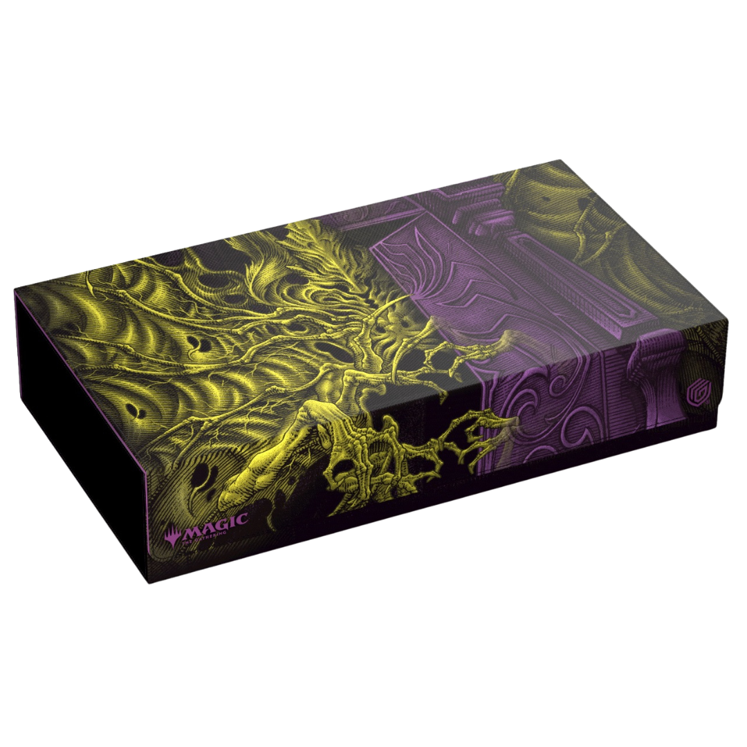 Ultimate Guard Omnihive 1000+ MTG Duskmourn storage box with sleek exterior, designed to hold and protect up to 1000 Magic: The Gathering cards. Durable and modular design for organized storage.