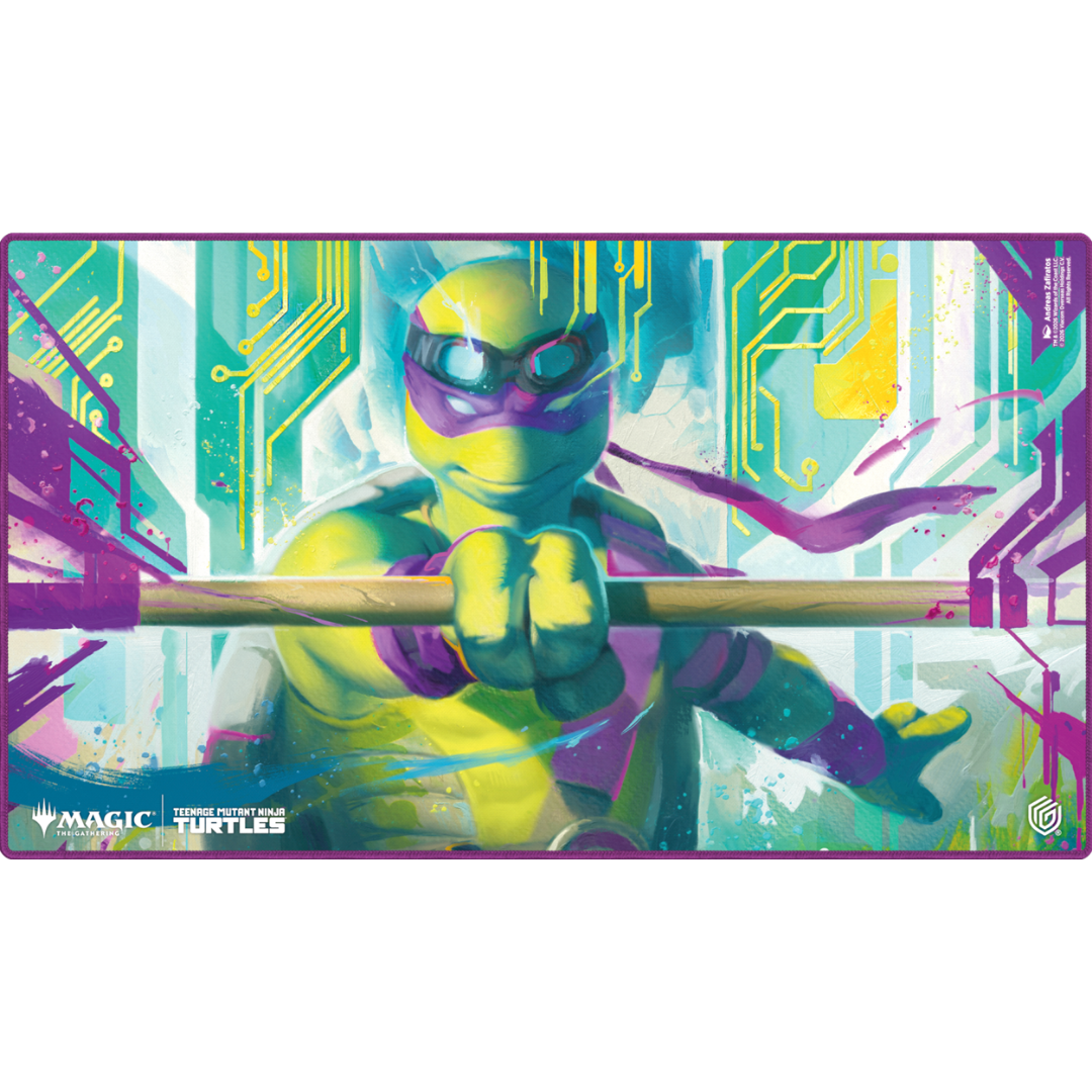 Ultimate Guard TMNT Donatello's Technique playmat for Magic The Gathering with anti slip rubber base