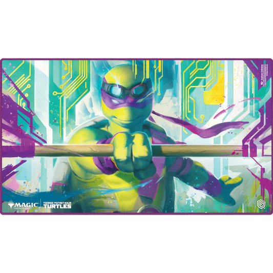 Ultimate Guard TMNT Donatello's Technique playmat for Magic The Gathering with anti slip rubber base
