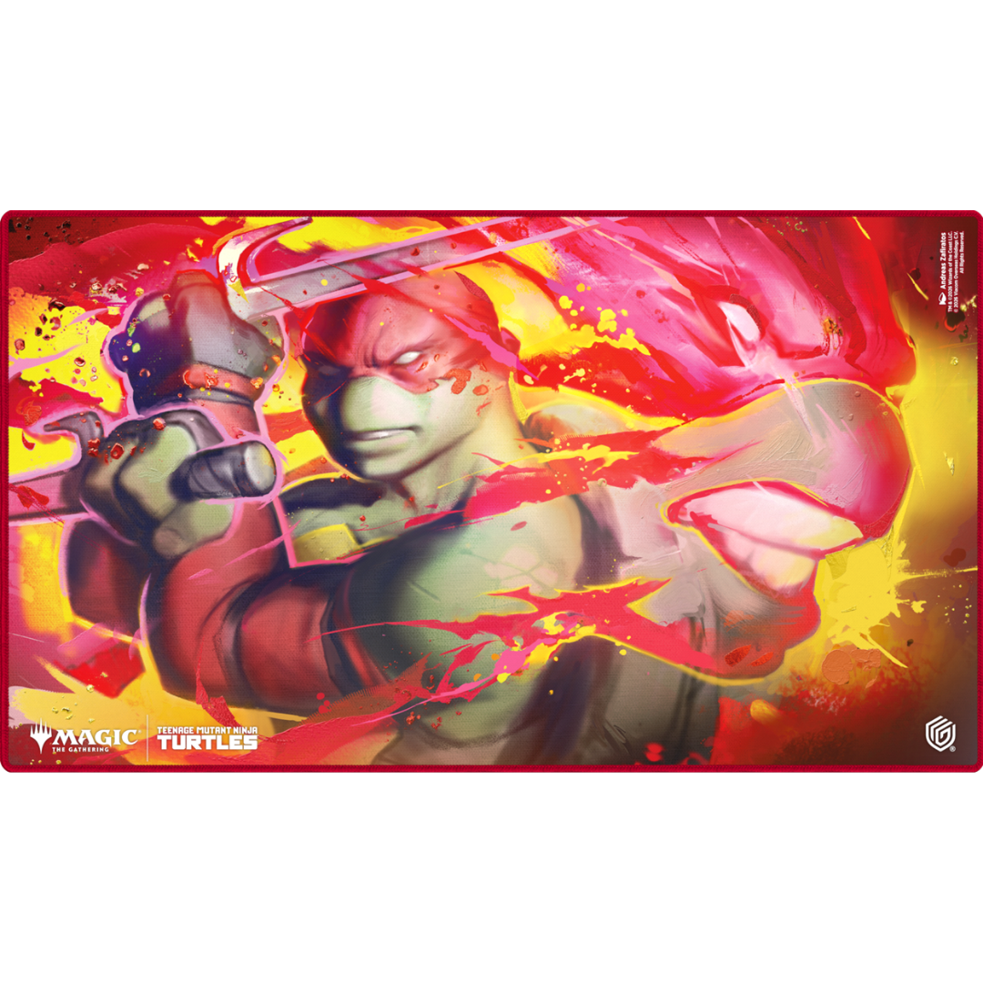 Ultimate Guard TMNT Raphael's Technique playmat for Magic The Gathering with anti slip rubber base