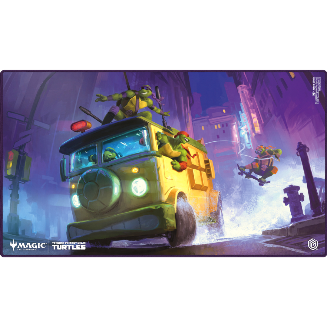 Ultimate Guard TMNT Turtle Van playmat for Magic The Gathering with anti slip rubber backing
