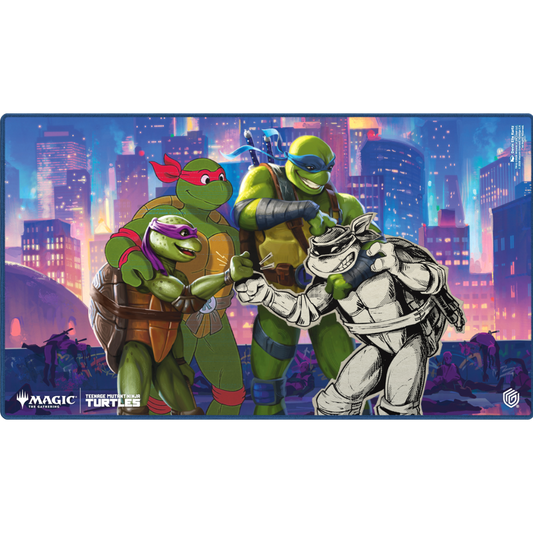 Ultimate Guard TMNT Turtles Forever playmat for Magic The Gathering with anti slip rubber backing