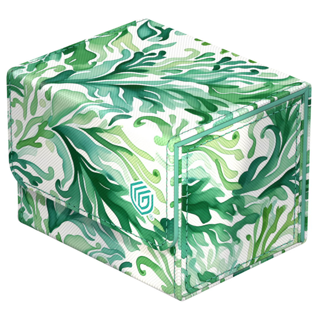 Ultimate Guard Sidewinder 100+ Kelp Forest 2025 Exclusive, ocean-inspired green deck box with Xenoskin texture for double-sleeved card storage.

