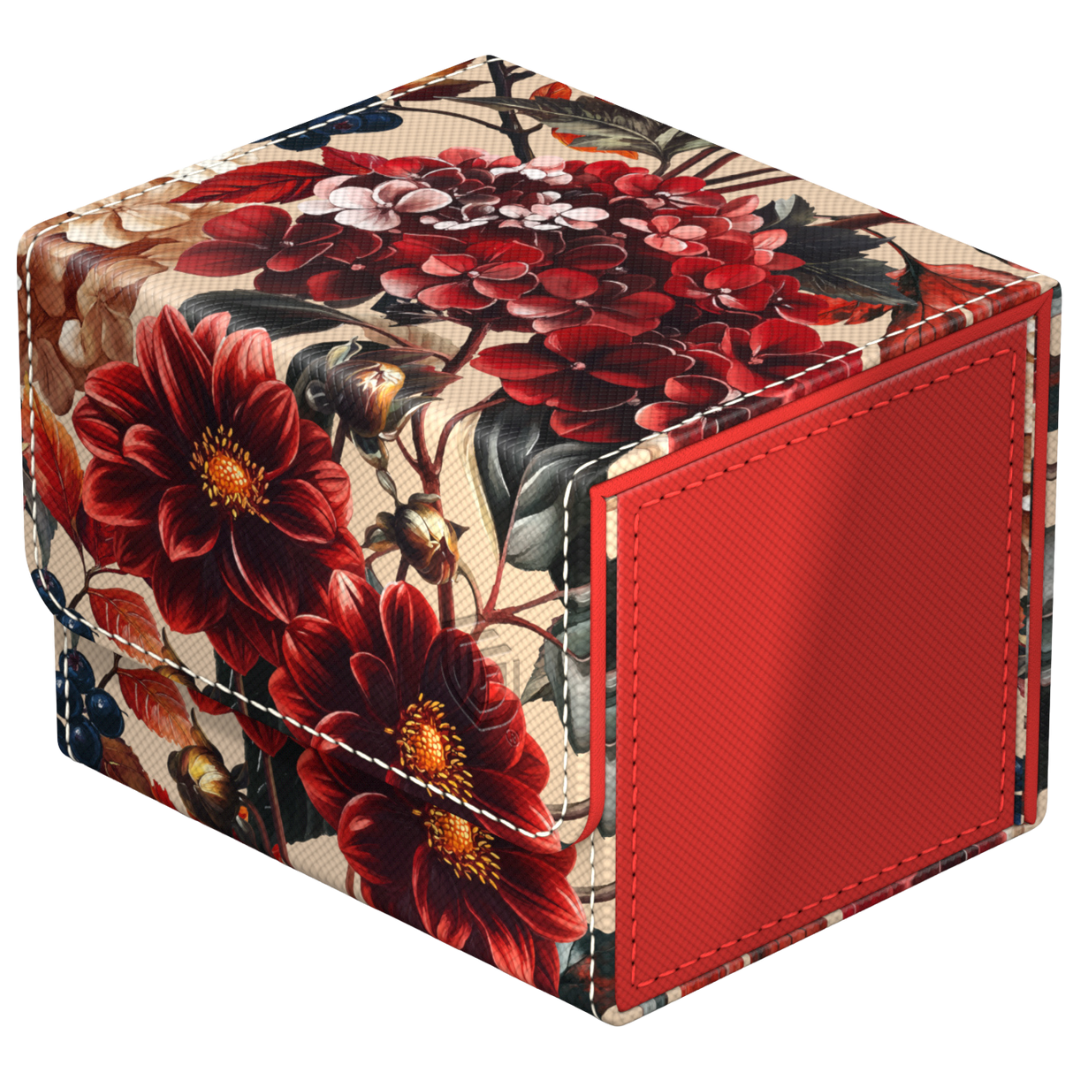 Ultimate Guard Sidewinder 100+ Floral Places Autumn Heath deck box with red floral design