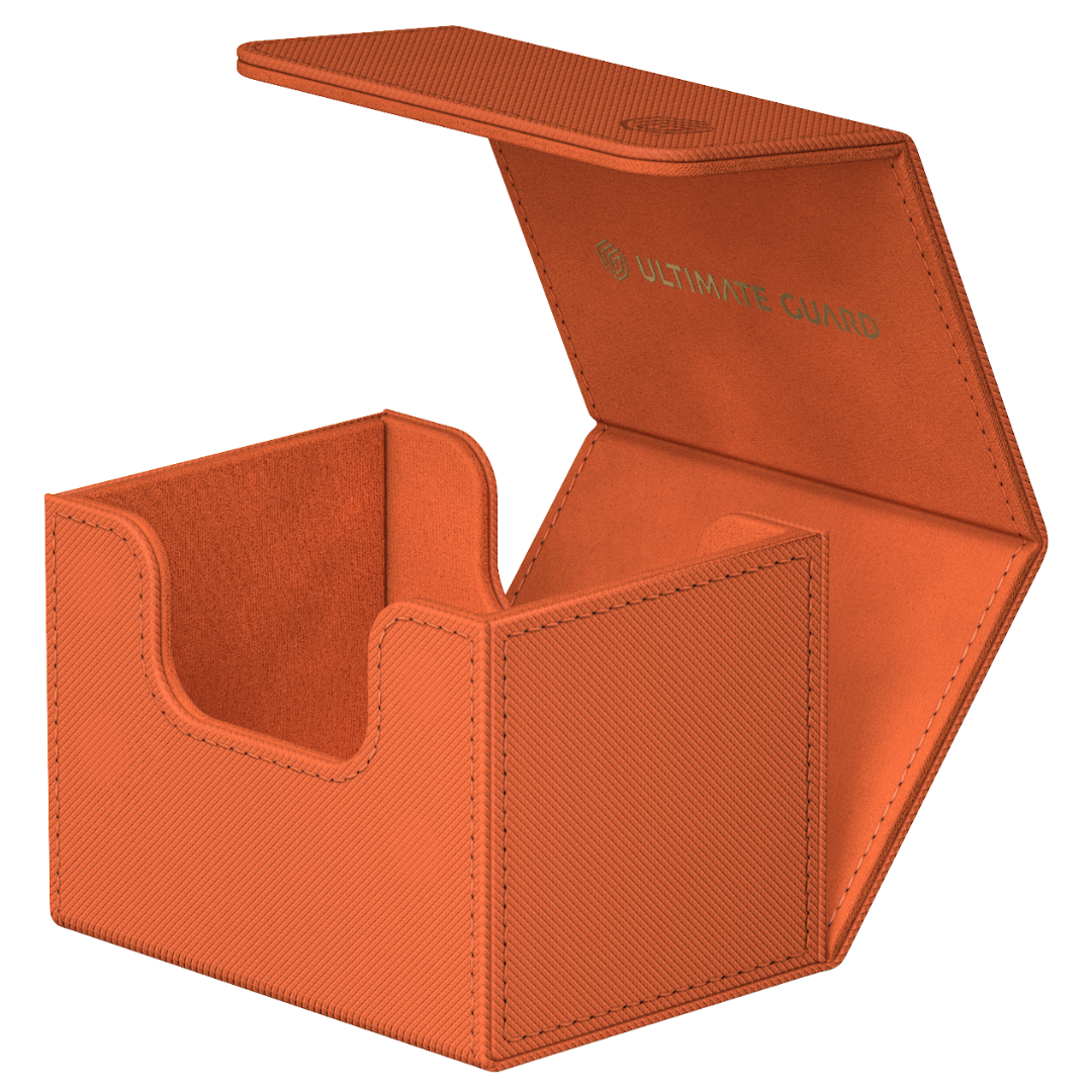 Ultimate Guard Sidewinder 100+ Summer Edition Peach open deck box with bright orange finish