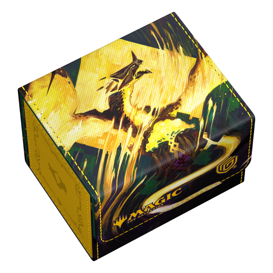 Ultimate Guard Sidewinder 100+ - Tarkir Dragonstorm - V1 deck box, showcasing a sleek soft-touch exterior, reinforced corners, and secure magnetic closure for card protection.
