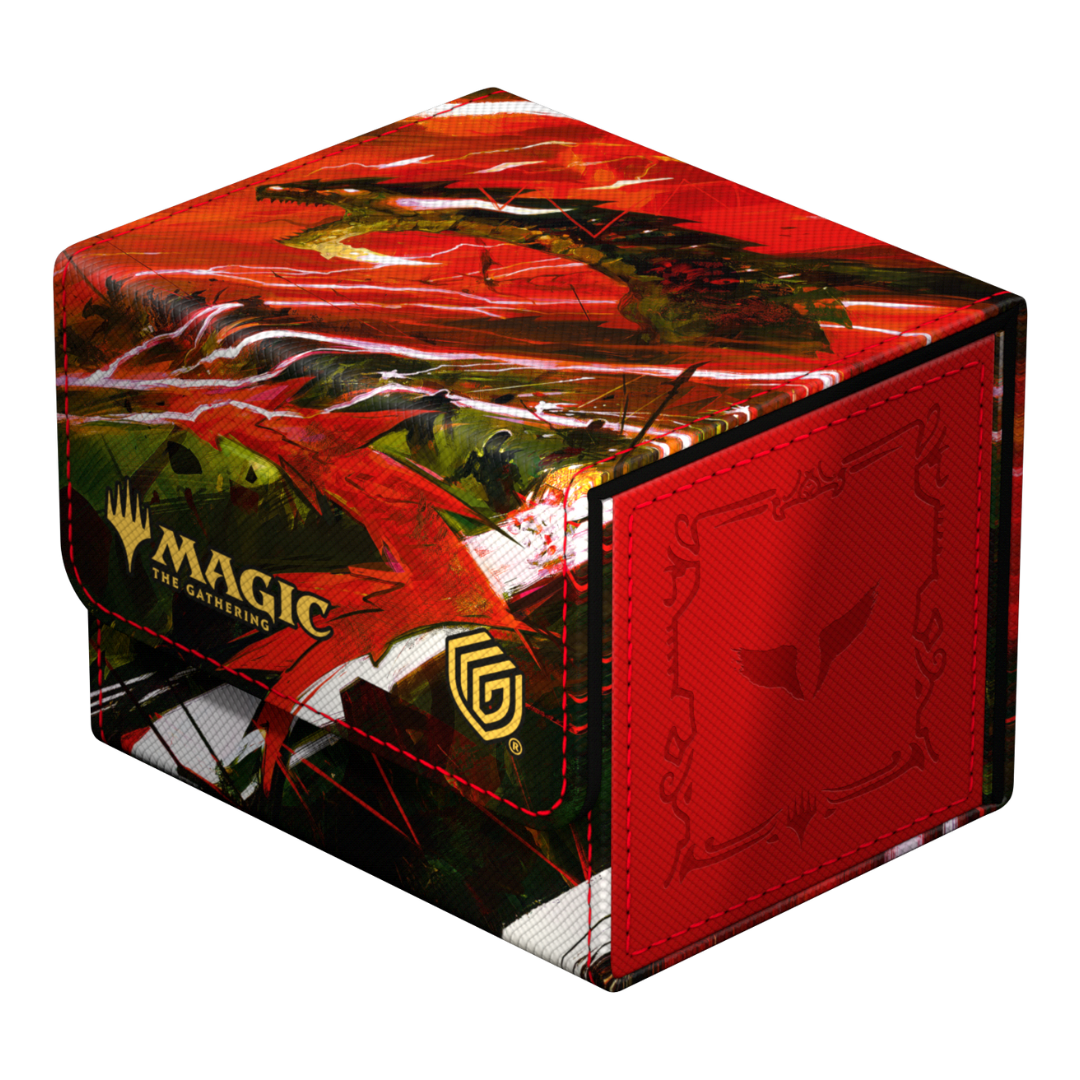Ultimate Guard Sidewinder 100+ - Tarkir Dragonstorm - V5 deck box, featuring dynamic dragon-themed artwork, premium soft-touch exterior, and magnetic closure for card protection.