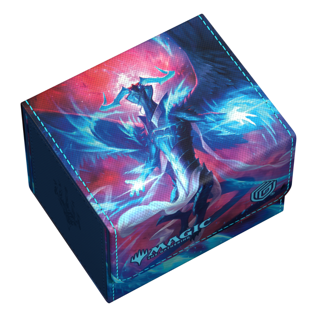 Ultimate Guard Sidewinder 100+ - Tarkir Dragonstorm - V6 deck box, showcasing dynamic dragon-inspired artwork, reinforced corners, and a secure magnetic closure for card protection.








