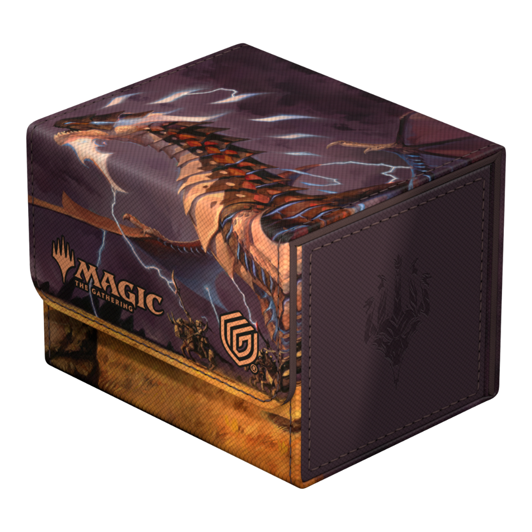 Ultimate Guard Sidewinder 100+ - Tarkir Dragonstorm - V7 deck box, featuring vivid dragon-themed artwork, soft-touch finish, and a secure magnetic closure for card protection.








