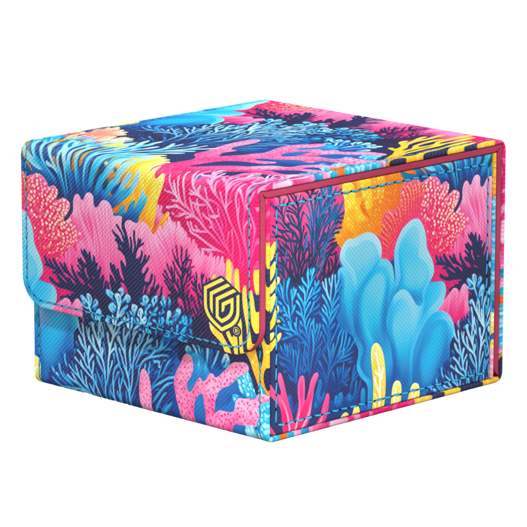 Ultimate Guard Sidewinder 133+ Coral Garden deck box with coral reef artwork, holds 133 double-sleeved cards