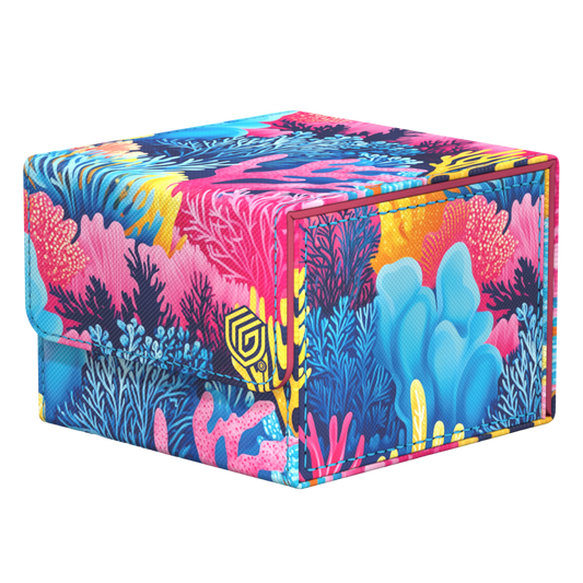 Ultimate Guard Sidewinder 133+ Coral Garden deck box with coral reef artwork, holds 133 double-sleeved cards
