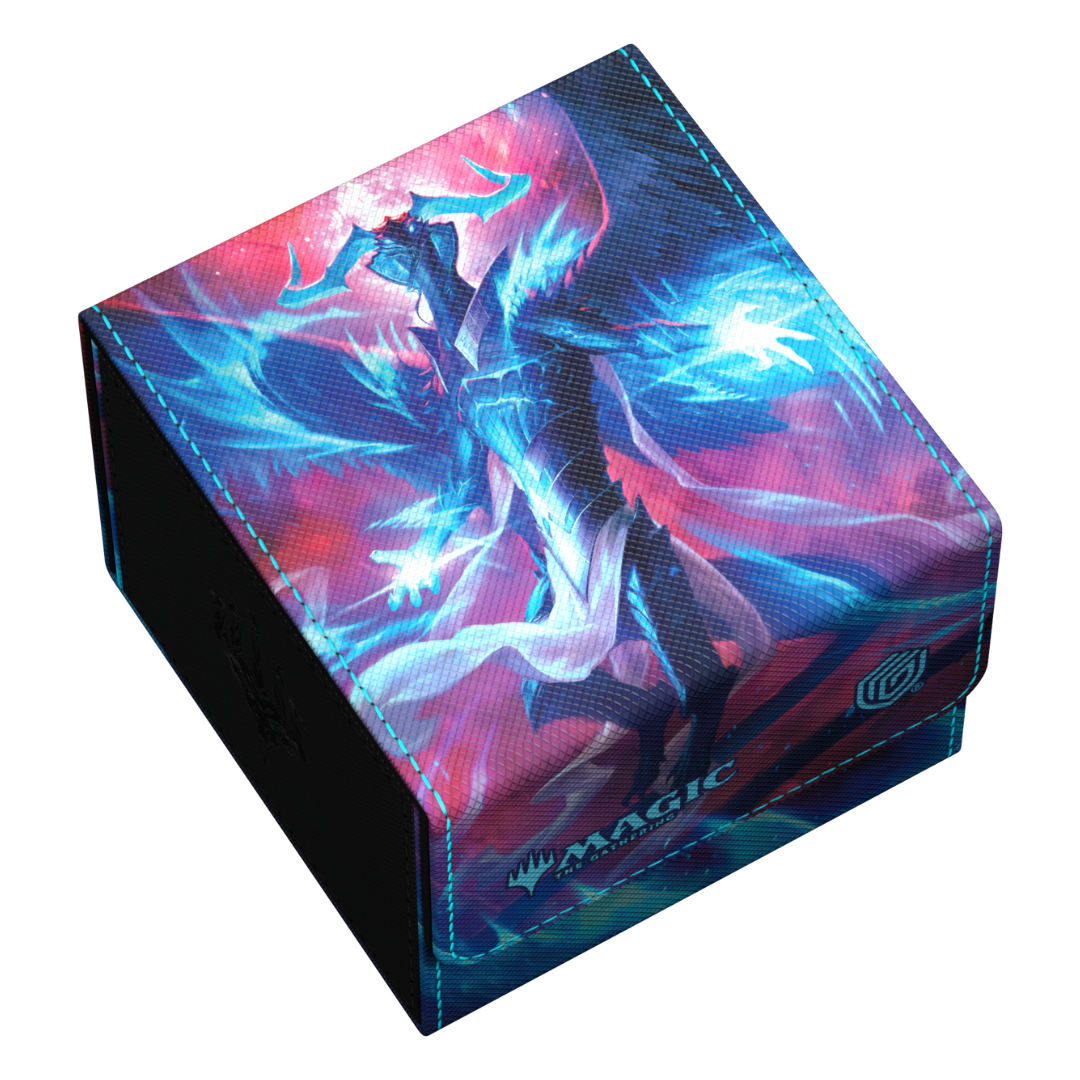 Ultimate Guard Sidewinder 133+ - Tarkir Dragonstorm - V1 deck box, featuring dynamic dragon-inspired artwork, reinforced corners, and a reliable magnetic closure for secure card storage.









