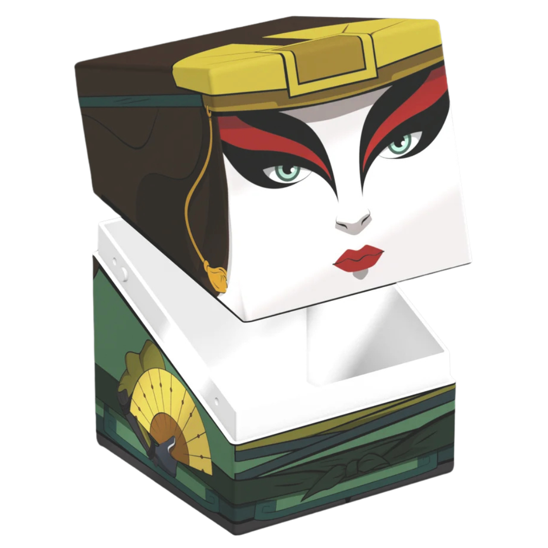 Ultimate Guard Squaroes 100+ Avatar Kyoshi open deck box, interior shown, fits 100 double-sleeved standard cards
