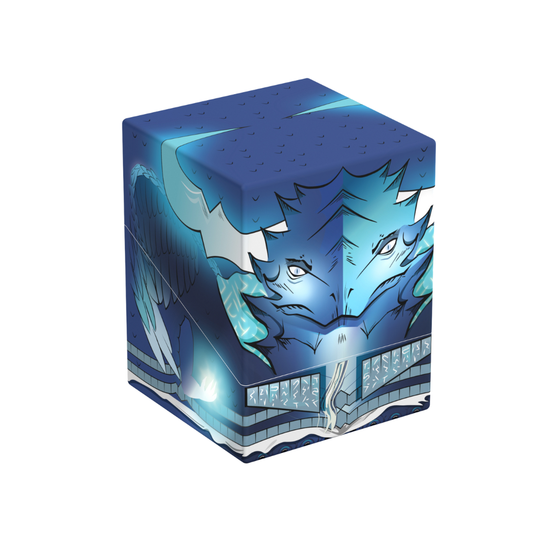 Ultimate Guard Squaroes 100+ MTG Tarkir Dragonstorm deck box, durable card storage with vibrant Tarkir Dragonstorm artwork for Magic: The Gathering players and collectors.

