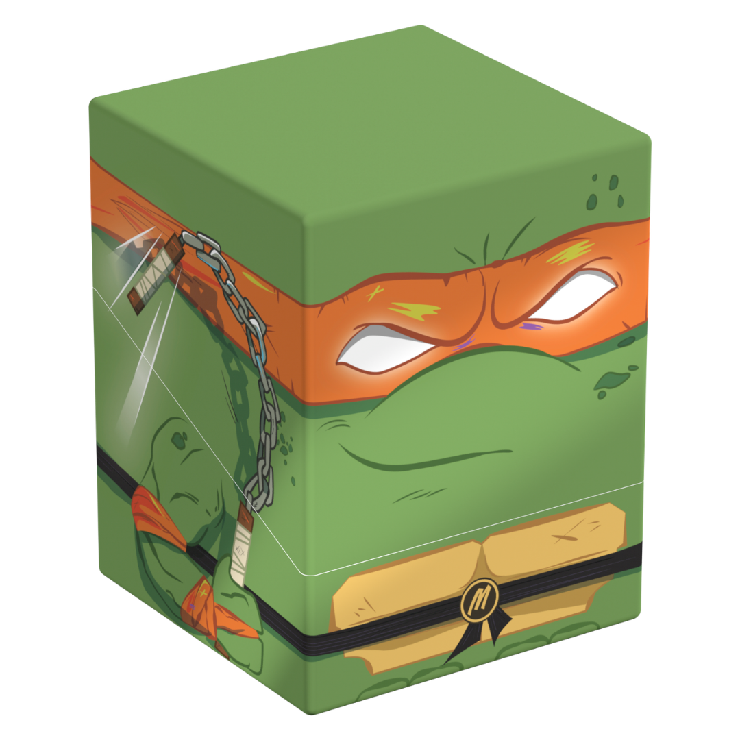 Ultimate Guard Squaroes 100+ TMNT Action Mode Michelangelo deck box for trading card game storage and protection