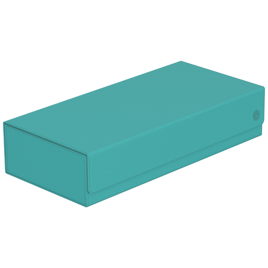 Ultimate Guard Superhive 550+ Summer Edition Lagoon storage case with Xenoskin finish and compartments for cards and accessories