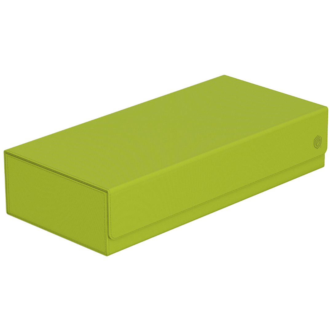 Ultimate Guard Superhive 550+ Summer Edition Lime storage case with Xenoskin finish and compartments for cards and accessories