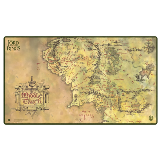 Ultimate Guard playmat with Lord of the Rings Places of Middle Earth artwork for trading card games