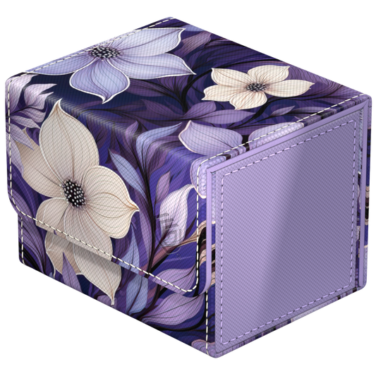 Ultimate Guard Sidewinder 100+ Floral Places Moonlit Glen deck box with Xenoskin finish, holds 100 double-sleeved cards