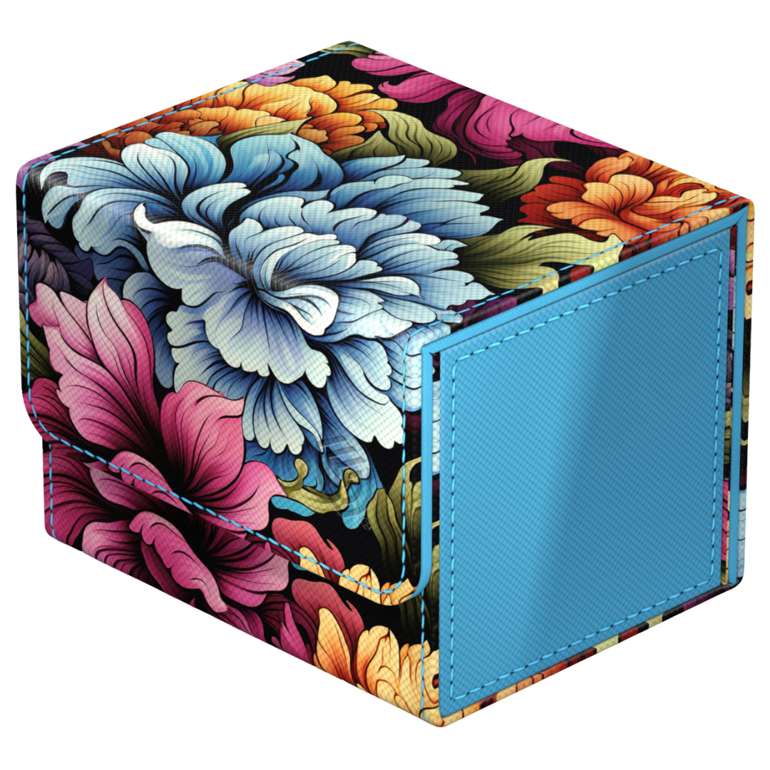 Ultimate Guard Sidewinder 100+ Floral Places Springbloom Meadow deck box with Xenoskin finish, holds 100 double-sleeved cards