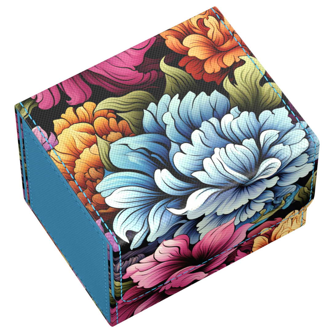 Ultimate Guard Sidewinder 100+ Floral Places Springbloom Meadow deck box with Xenoskin finish, holds 100 double-sleeved cards