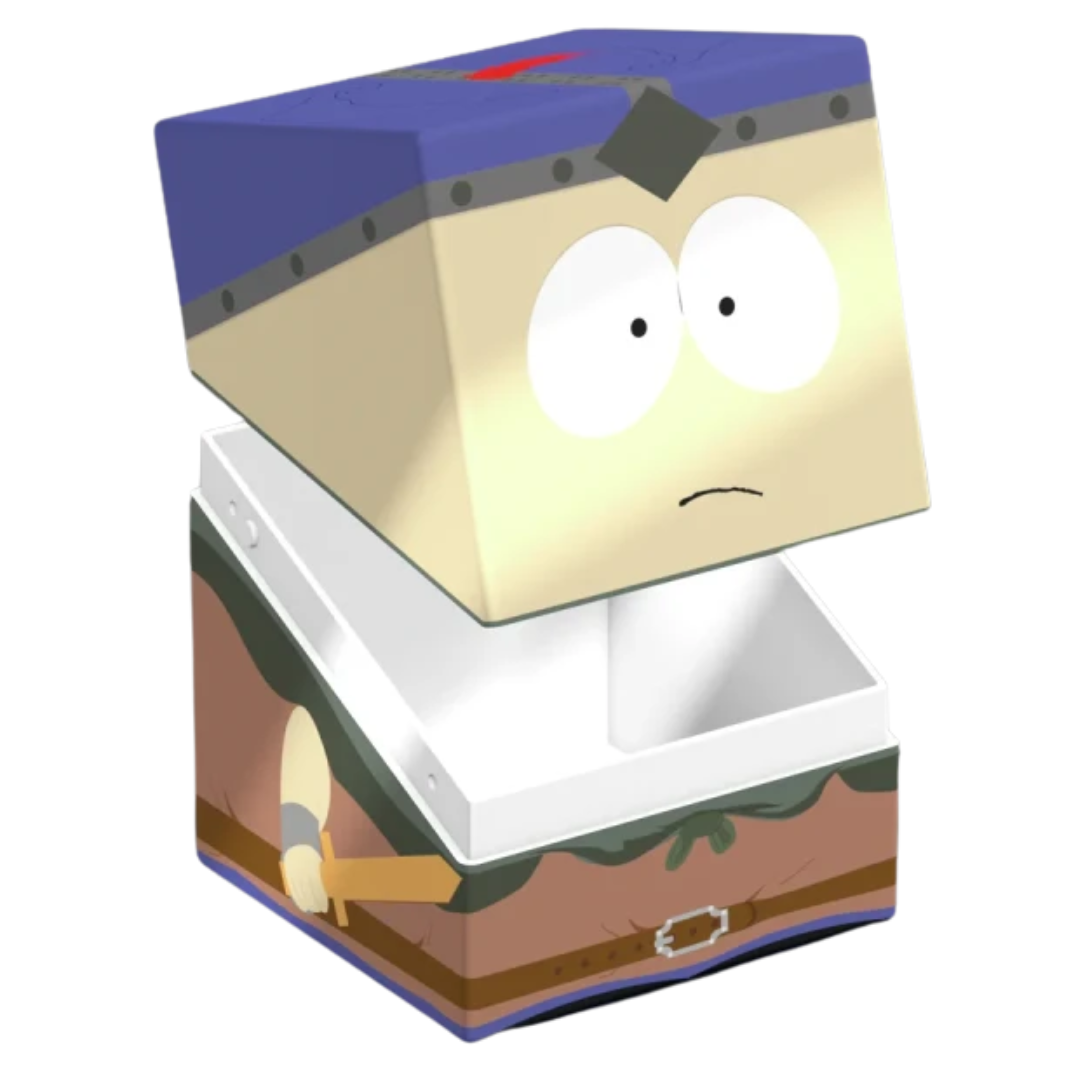 Ultimate Guard Squaroes 100+ deck case with South Park Stick of Truth Stan Marshwalker artwork, open front view
