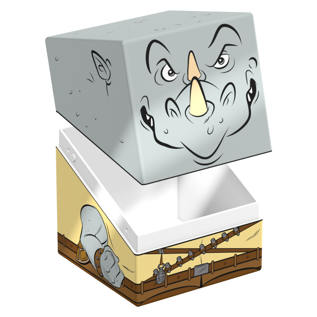 Ultimate Guard Squaroes 100+ TMNT Rocksteady deck box with official Teenage Mutant Ninja Turtles artwork open