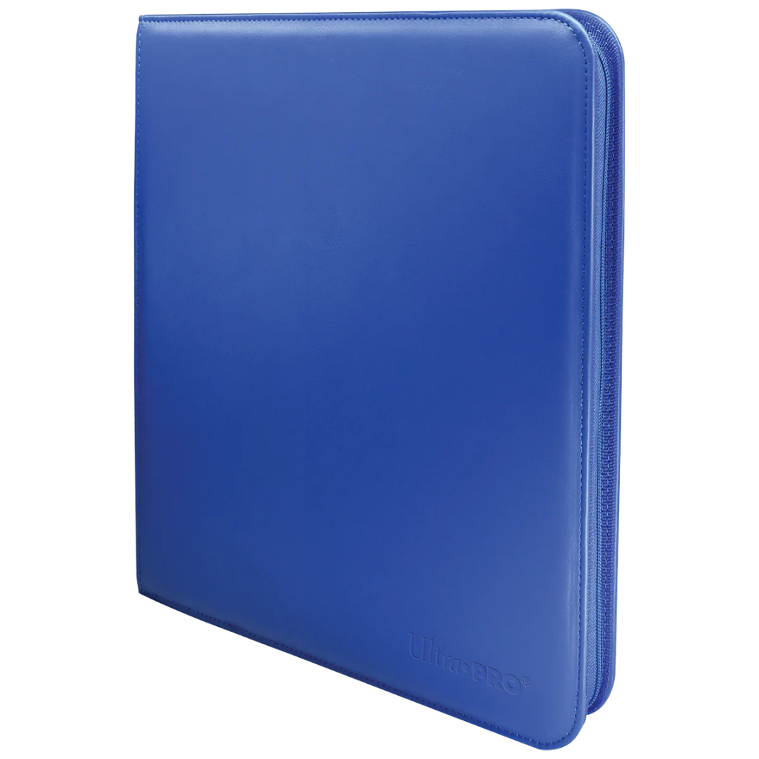 Ultra Pro 12 Pocket Pro Binder Vivid Blue, premium trading card binder with side-loading pockets and vibrant blue cover for safely organizing TCG collections.