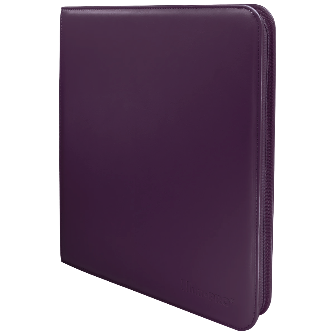 Ultra Pro 12 Pocket Pro Binder Vivid Midnight Plum, durable card binder with elegant purple cover and side-loading pockets for TCG players and collectors.