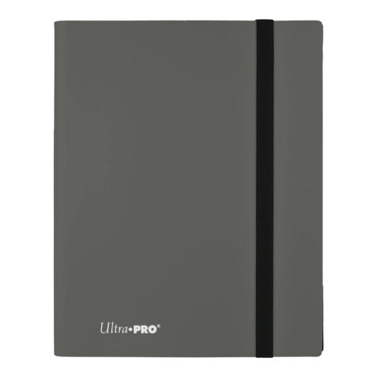 Ultra Pro 9 Pocket Binder Smoke Grey, durable card storage binder with 9 pockets per page, perfect for organizing and protecting trading card collections.