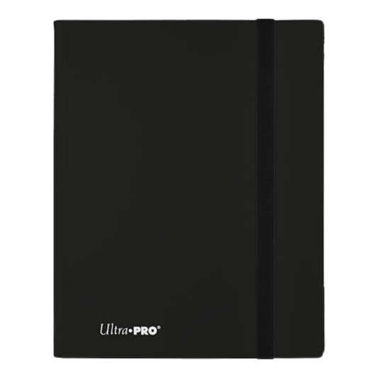 Ultra Pro 9 Pocket Eclipse Binder Black, durable card storage binder with 9 pockets per page, ideal for organizing and protecting trading card collections.