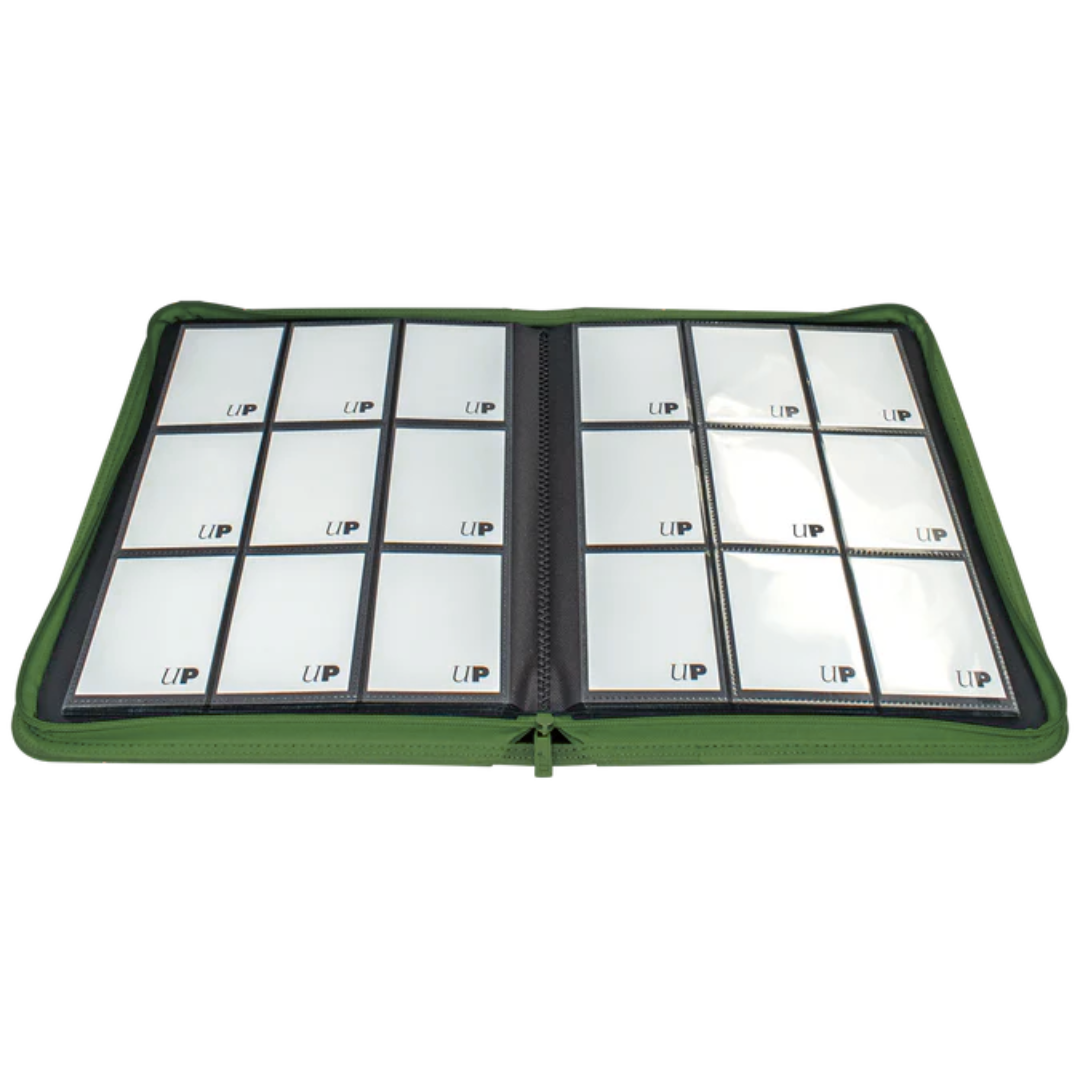 Ultra Pro 9 Pocket Pro Binder Vivid Cool Matcha, premium card binder with green cover and side-loading pages for safe and stylish trading card storage.
