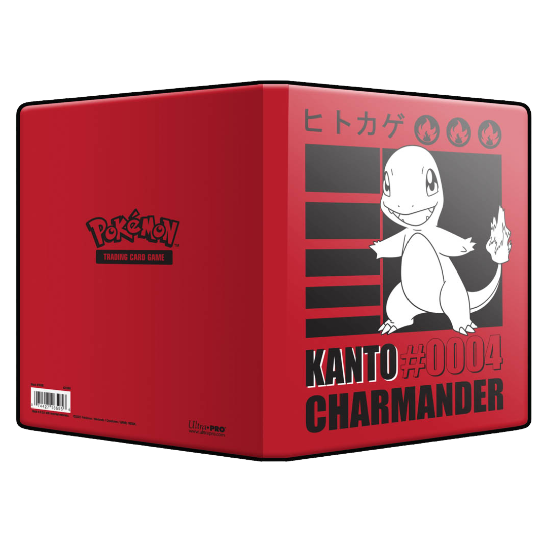 Pokémon Charmander 2025 4-pocket card portfolio by Ultra Pro, side-loading binder for safely organizing and showcasing your Pokémon TCG collection.

