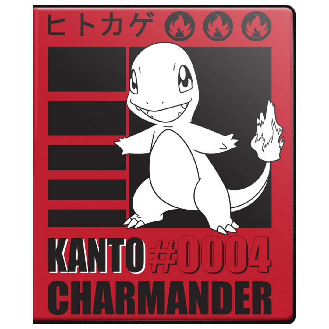 Pokémon Charmander 2025 9-pocket card binder by Ultra Pro, high-capacity portfolio for organizing and protecting your Pokémon TCG collection with fiery design.