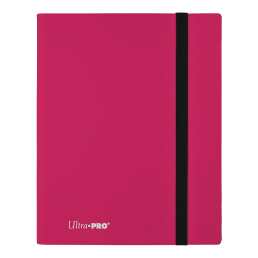 Ultra Pro 9 Pocket Eclipse Binder Hot Pink, vibrant trading card binder with durable side-loading pockets for organizing and protecting collectible cards.