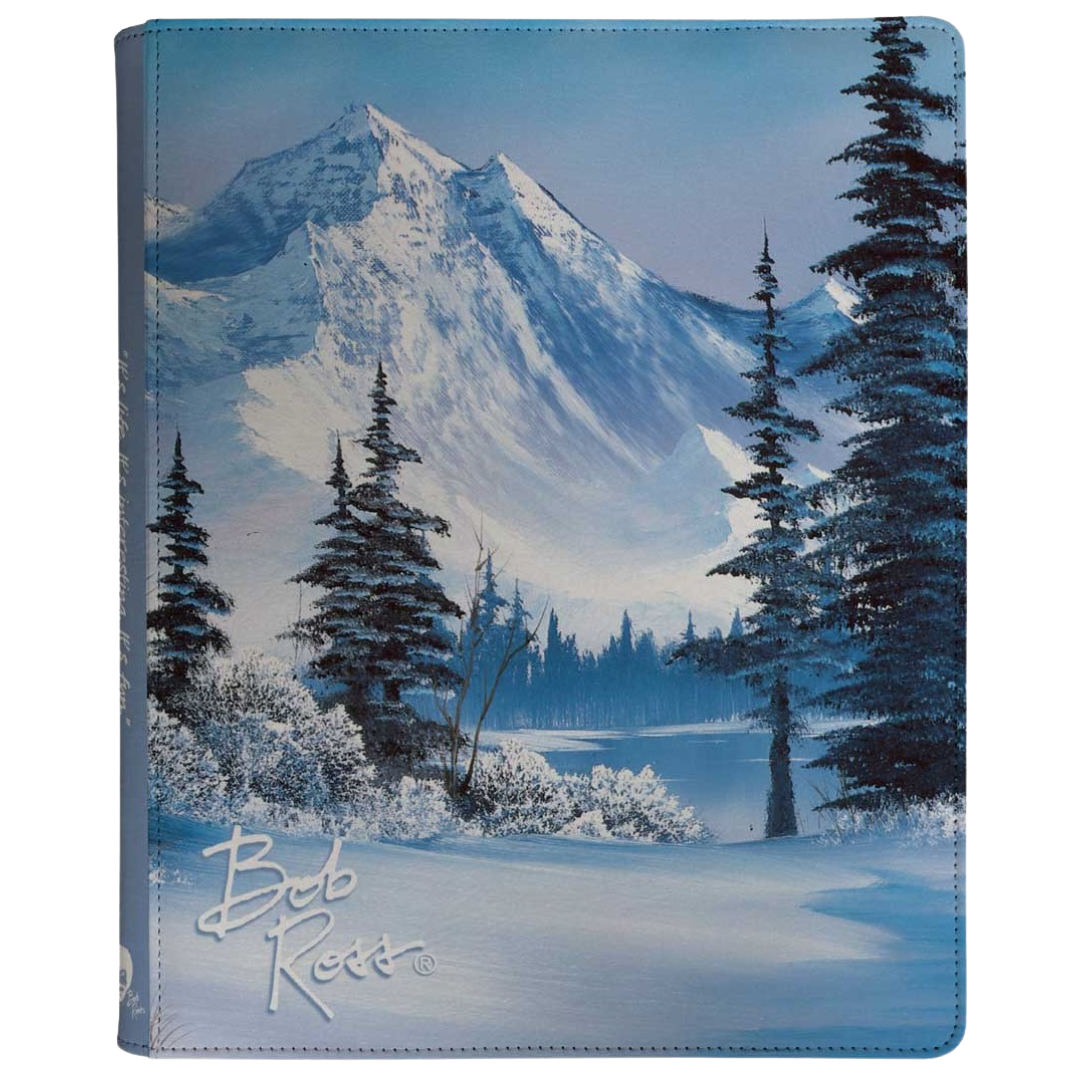 Ultra Pro 9-pocket zip binder featuring Bob Ross Winter Paradise artwork with mountain landscape for card collectors
