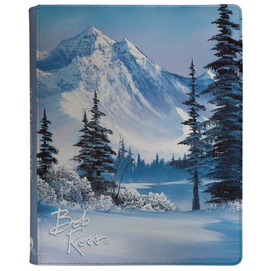 Ultra Pro 9-pocket zip binder featuring Bob Ross Winter Paradise artwork with mountain landscape for card collectors
