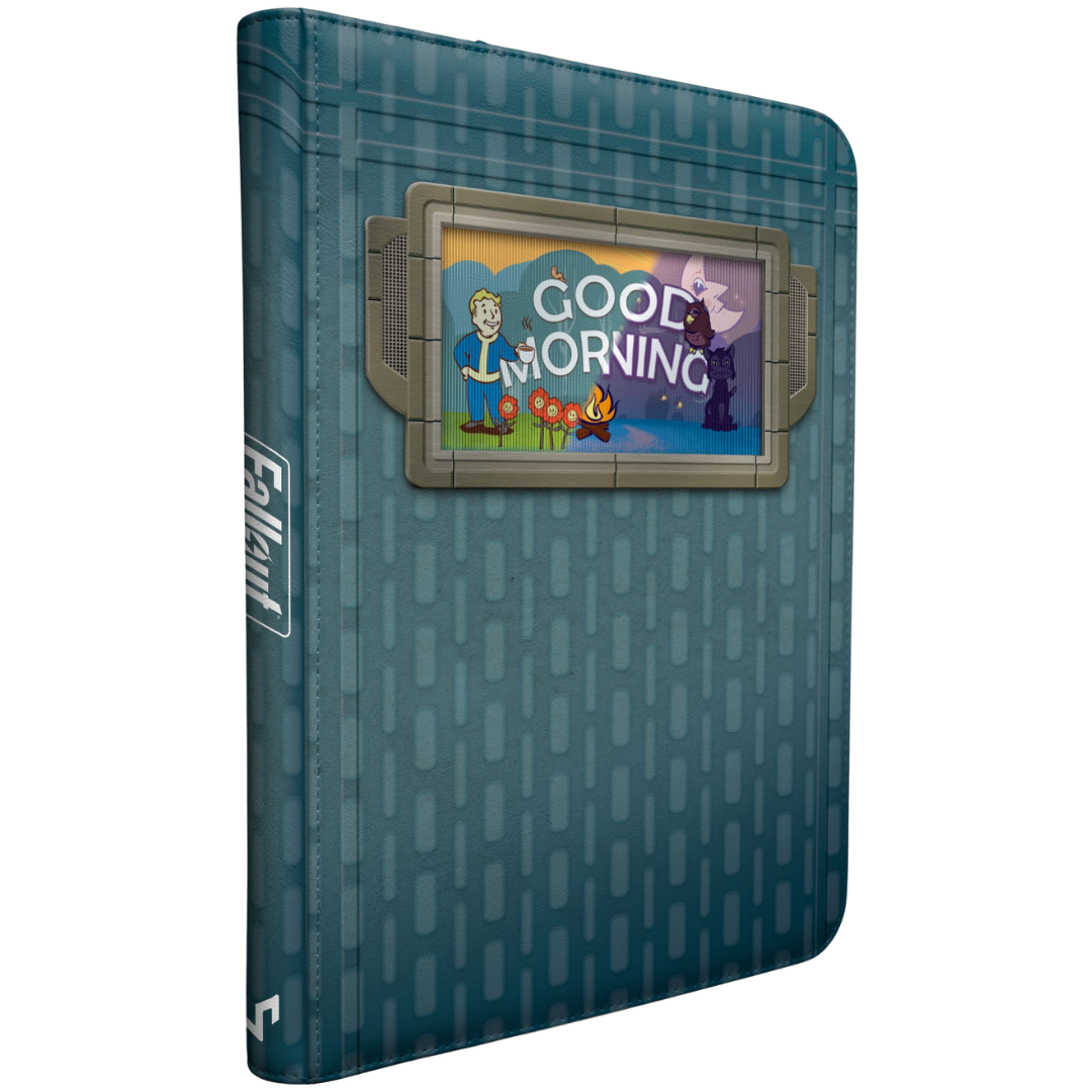 Ultra Pro Fallout Vault Boy Good Morning Good Evening 9 Pocket Zip Binder for trading card storage