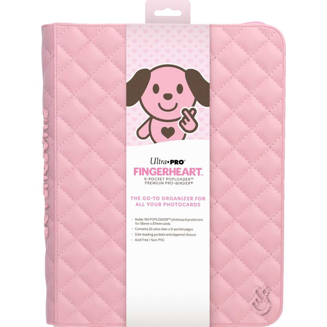 Ultra Pro Fingerheart Poploader Blush 9 Pocket Zip Binder for protected photocard collections