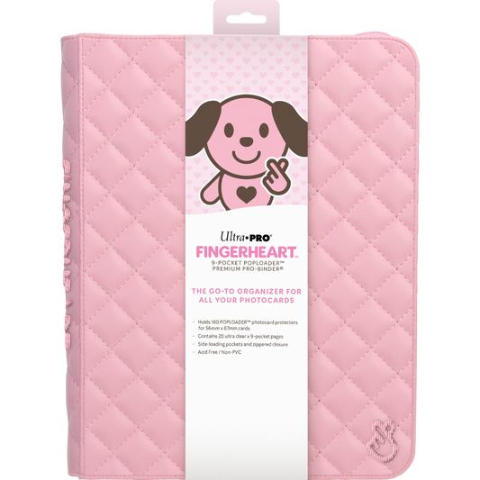 Ultra Pro Fingerheart Poploader Blush 9 Pocket Zip Binder for protected photocard collections