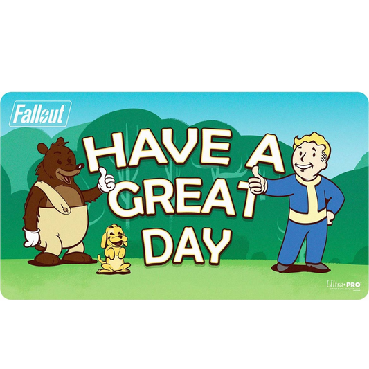 Ultra Pro Fallout Vault Boy Have a Great Day playmat for trading card games and tabletop gaming