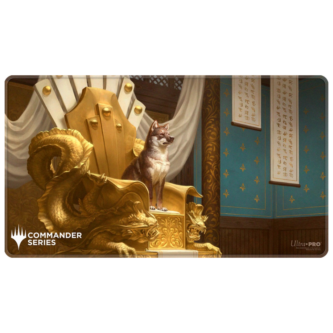 Ultra Pro MTG Commander Series Yoshimaru playmat, stitched-edge Magic playmat with loyal hound artwork and non-slip backing for secure gameplay.


