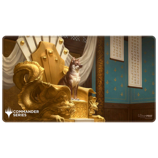 Ultra Pro MTG Commander Series Yoshimaru playmat, stitched-edge Magic playmat with loyal hound artwork and non-slip backing for secure gameplay.

