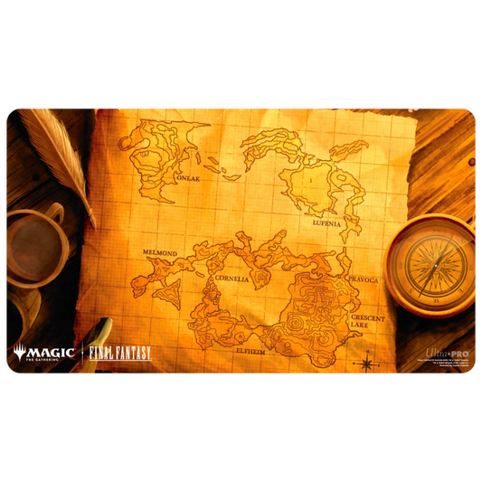 Ultra Pro MTG Final Fantasy World Map playmat with stitched edges and rubber base







