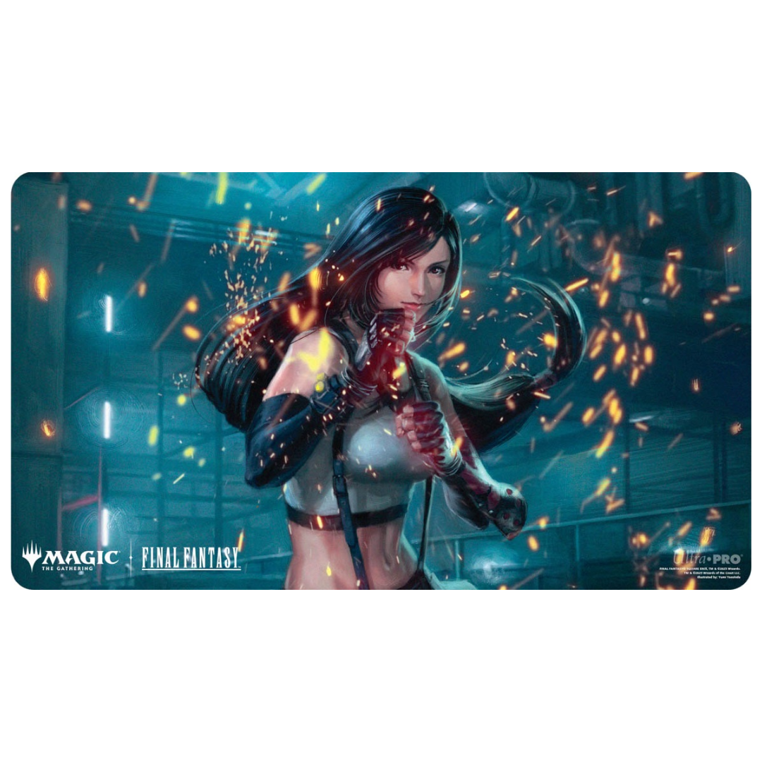 Ultra Pro Final Fantasy Tifa Martial Artist playmat for Magic: The Gathering with durable fabric and rubber base