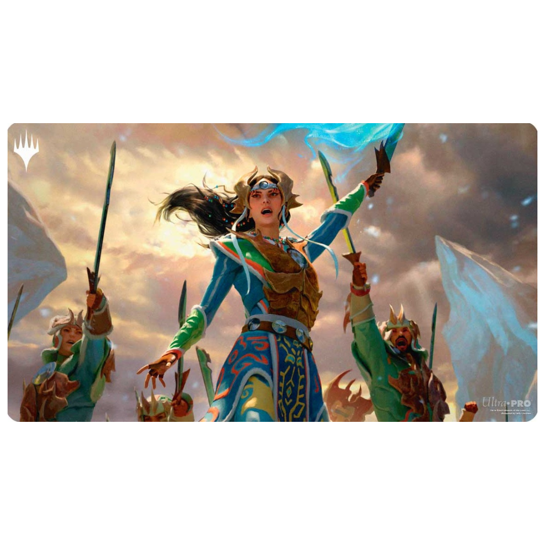 Ultra Pro MTG Return to Tarkir Temur Commander Playmat featuring exclusive artwork, soft fabric top, and non-slip rubber backing for premium gameplay protection.