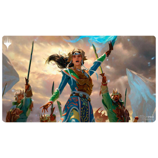 Ultra Pro MTG Return to Tarkir Temur Commander Playmat featuring exclusive artwork, soft fabric top, and non-slip rubber backing for premium gameplay protection.