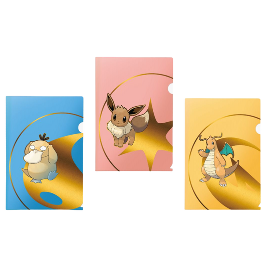 Ultra Pro Pokémon Tournament Folios 3-Pack featuring Psyduck, Eevee, and Dragonite designs, with archival-safe pages for trading card game collections

