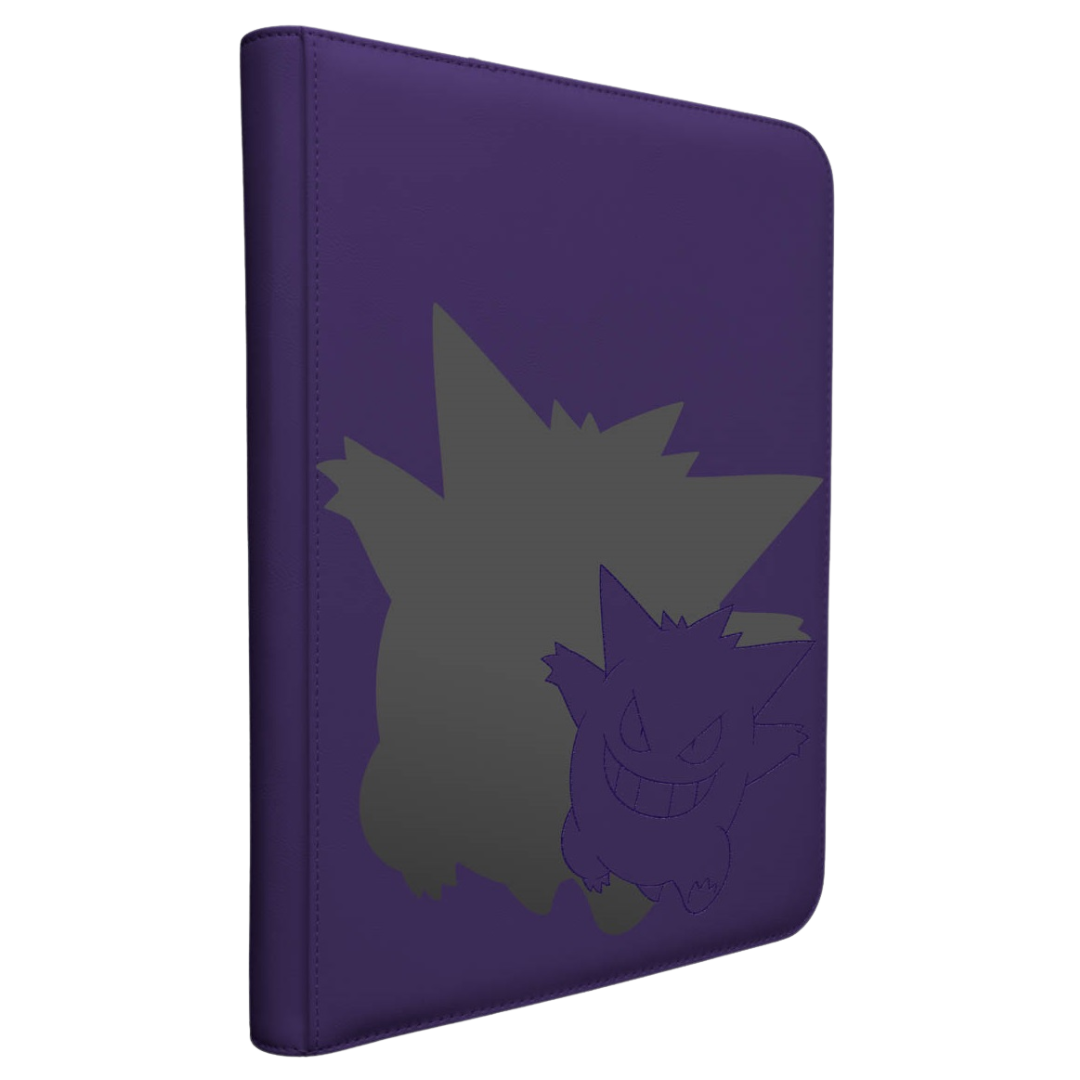 Ultra Pro Pokémon 9-Pocket Binder Gengar, card album with vivid Gengar artwork and 20 side-loading pages for storing and protecting up to 180 Pokémon TCG cards.








