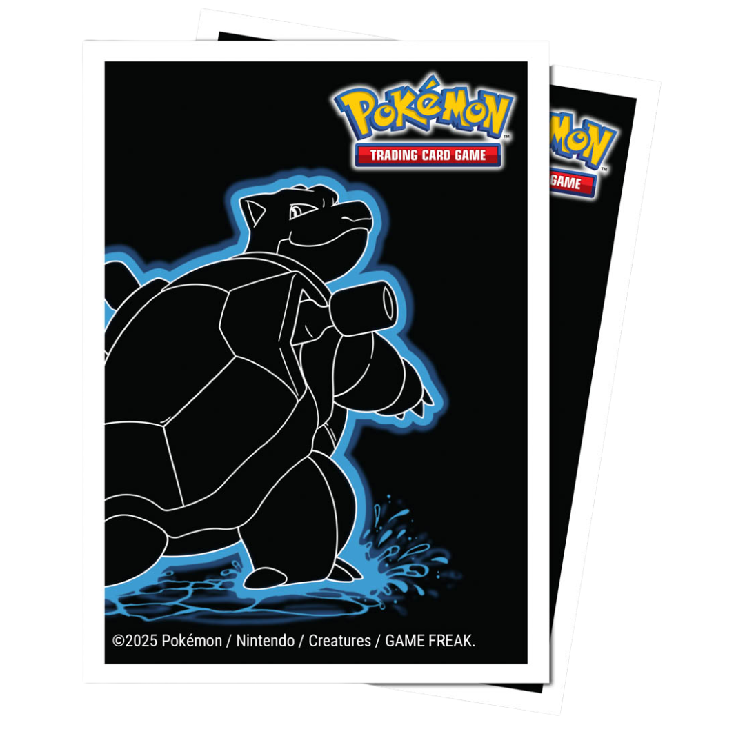 Official Ultra Pro Apex Neon Blastoise Pokémon TCG card sleeves offering vibrant artwork and high-quality card durability for collectors and players.








